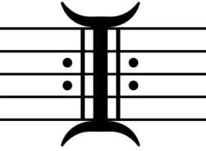 Winged Double Repeat Music Bar Line